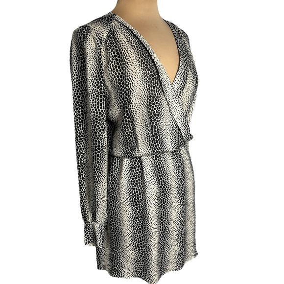 Parker cream and black snakeskin print silk dress size S - Picture 2 of 5
